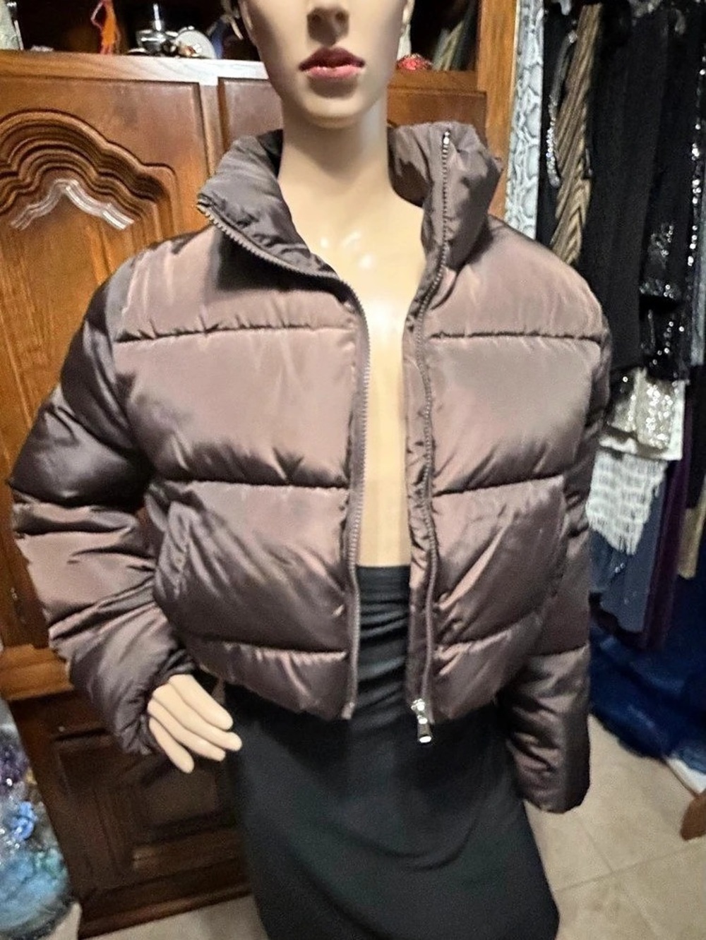 SWS "Girlfriend" Puffer Jacket - Rich Chocolate Brown - Size XL